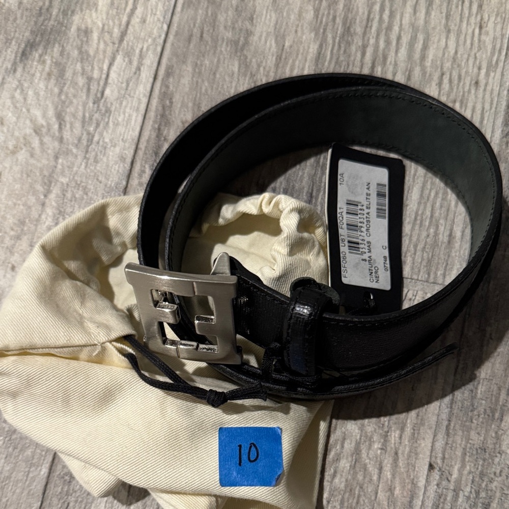 Fendi kids Black Belt with Silver Buckle